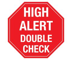 High Alert Double Check Labels, 2"