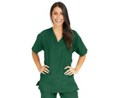 PerforMAX Women's V-Neck 2-Pocket Tunic Scrub Top, Size L, Evergreen