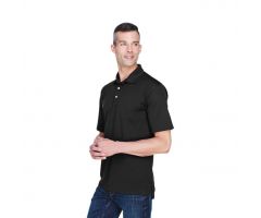 100% Polyester Cool and Dry Stain-Release Performance Polo Shirt, Men's, Black, Size 5XL