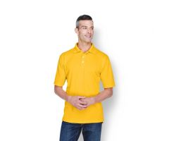 100% Polyester Cool and Dry Stain-Release Performance Polo Shirt, Men's, Gold, Size M