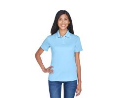 Women's Cool and Dry Stain-Release Performance Polo Shirt, Columbia Blue, Size 2XL