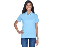 Women's Cool and Dry Stain-Release Performance Polo Shirt, Columbia Blue, Size XL