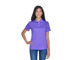 100% Polyester Cool and Dry Stain-Release Performance Polo Shirt, Women's, Purple, Size L