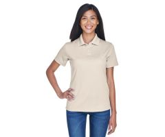 Women's Cool and Dry Stain-Release Performance Polo Shirt, Stone, Size M