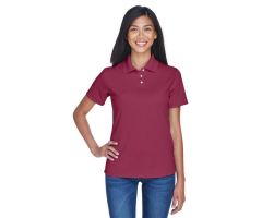 Women's Cool and Dry Stain-Release Performance Polo Shirt, Wine, Size 2XL