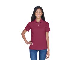 Women's Cool and Dry Stain-Release Performance Polo Shirt, Wine, Size 3XL