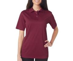 Women's Cool and Dry Stain-Release Performance Polo Shirt, Wine, Size L