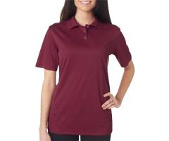 Women's Cool and Dry Stain-Release Performance Polo Shirt, Wine, Size XL