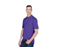 100% Polyester Cool and Dry Stain-Release Performance Polo Shirt, Men's, Purple, Size M