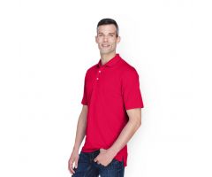 100% Polyester Cool and Dry Stain-Release Performance Polo Shirt, Men's, Red, Size 2XL