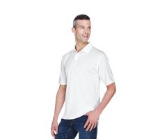 100% Polyester Cool and Dry Stain-Release Performance Polo Shirt, Men's, White, Size S