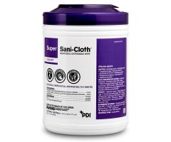 Super Sani-Cloth Germicidal Disposable Wipes, 6" x 6.75", 160 per Large Canister