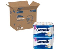Toilet Tissue Kleenex Cottonelle Clean Care White 1-Ply Standard Size Cored Roll 170 Sheets 4-1/5 X 4 Inch