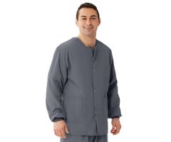 AngelStat Unisex Snap-Front Warm-Up Scrub Jacket, Charcoal, Size XL