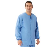 AngelStat Unisex Snap-Front Warm-Up Scrub Jacket, Ceil Blue, Size 2XL