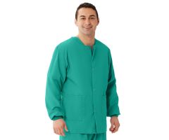 AngelStat Unisex Snap-Front Warm-Up Scrub Jacket, Jade, Size M, Angelica Color Code