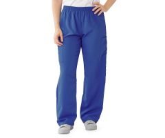 PerforMAX Unisex Elastic Waist Scrub Pants, Size L Regular Inseam, Royal Blue