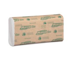 100% Recycled Folded Paper Towels, 12 7/8x10 1/8,C-Fold, White,150/PK, 16 PK/CT