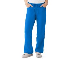 PerforMAX Women's Modern Fit Boot-Cut Scrub Pants with 2 Pockets, Royal Blue, Size XS