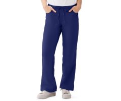 PerforMAX Women's Modern Fit Boot-Cut Scrub Pants with 2 Pockets, Navy, Size XL