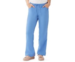 PerforMAX Women's Modern Fit Boot-Cut Scrub Pants with 2 Pockets, Ceil Blue, Size S