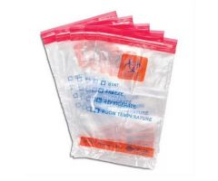 Specimen Transport Bag with Document Pouch 6 X 10 Inch Plastic Zip Closure STAT / Biohazard Symbol / Storage Instructions NonSterile