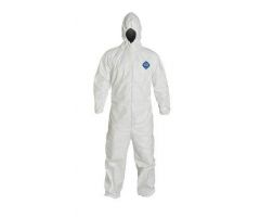 Coverall with Hood and Boot Covers DuPont Tyvek 122S Medium White Disposable NonSterile