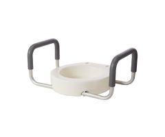 Raised Toilet Seat with Arms drive™ 3-1/2 Inch Height White 300 lbs. Weight Capacity