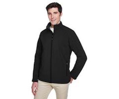 Core 365 Men's Cruise 2-Layer Fleece Bonded Soft Shell Jacket, Black, Size M