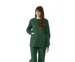 ComfortEase Unisex Crew-Neck Warm-Up Jacket with Knit Cuffs, Evergreen, Size 3XL