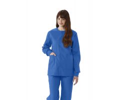 ComfortEase Unisex Crew-Neck Warm-Up Jacket with Knit Cuffs, Royal Blue, Size 3XL