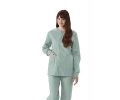 ComfortEase Unisex Crew-Neck Warm-Up Jacket with Knit Cuffs, Seaspray, Size 2XL