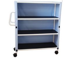 3 Shelf Linen Cart with Cover 300 Series 5TW Caster 125 lbs. 3 Shelves 20 X 45 Inch