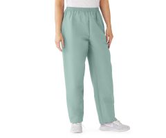 ComfortEase Women's Elastic Waist 2-Pocket Scrub Pants, Size XL Regular Inseam, Seaspray
