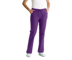 ComfortEase Women's Modern Fit Cargo Scrub Pants with 4 Pockets, Rich Purple, Tall Inseam, Size M