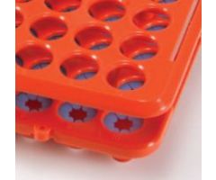 Low Profile Test Tube Rack 50 Place Up to 17 mm Tube Size Orange 2 X 5-1/2 X 10 Inch