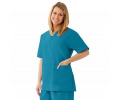 AngelStat Women's V-Neck Tunic Scrub Tops with 2 Pockets, Peacock, Size 3XL