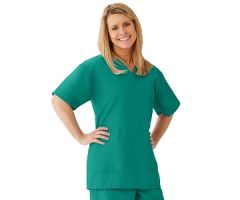 AngelStat Women's V-Neck Tunic Scrub Tops with 2 Pockets, Emerald, Size S