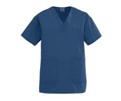 AngelStat Women's V-Neck Tunic Scrub Tops with 2 Pockets, Navy, Size 2XL
