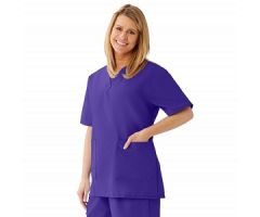AngelStat Women's V-Neck Tunic Scrub Tops with 2 Pockets, Regal Purple, Size L