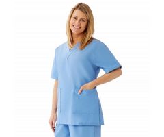 AngelStat Women's V-Neck Tunic Scrub Tops with 2 Pockets, Ceil Blue, Size S