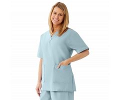 AngelStat Women's V-Neck Tunic Scrub Tops with 2 Pockets, Misty, Size 3XL