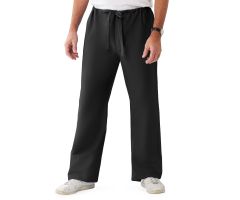 ComfortEase Unisex Reversible Scrub Pants with Drawstring Waist, Black, Regular Inseam, Size 3XL, Color Code