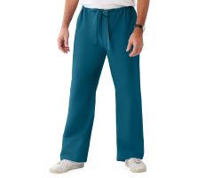 ComfortEase Unisex Reversible Scrub Pants with Drawstring Waist, Caribbean Blue, Regular Inseam, Size L, Color Code