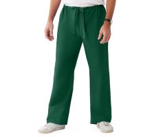 ComfortEase Unisex Reversible Scrub Pants with Drawstring Waist, Evergreen, Regular Inseam, Size S, Color Code