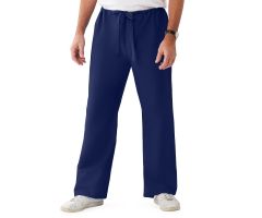 ComfortEase Unisex Reversible Scrub Pants with Drawstring Waist, Midnight Blue, Regular Inseam, Size M, Color Code