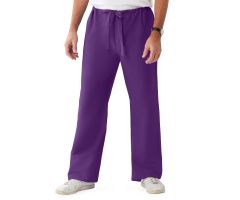 ComfortEase Unisex Reversible Scrub Pants with Drawstring Waist, Rich Purple, Regular Inseam, Size 3XL, Medline Color Code