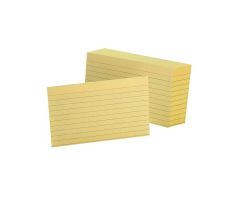 Oxford Color Index Cards Ruled 3 in x 5 in Canary 100/Pack 100/Pk