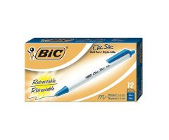 BIC Retracting Pen Medium Point 1.0 mm Blue 12/Pack 12/Pk
