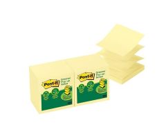 Pop-Up Notes 3 in x 3 in Canary Yellow 100 Notes Per Pad 12/Pack 12/Pk